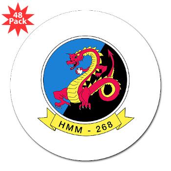 MMHS268 - M01 - 01 - Marine Medium Helicopter Squadron 268 - 3" Lapel Sticker (48 pk)
